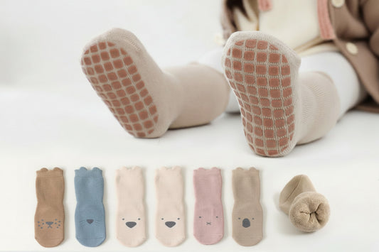 Anti-slip socks 0-5 years in animal print