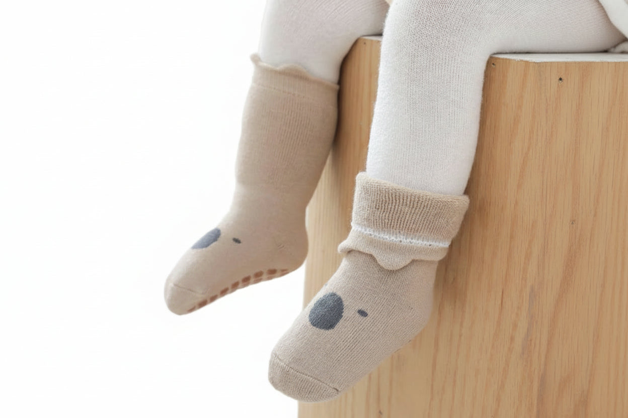 Anti-slip socks 0-5 years in animal print