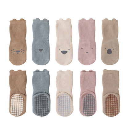 Anti-slip socks 0-5 years in animal print