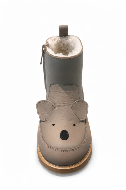 Leather koala boots fleece-lined
