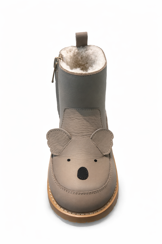 Leather koala boots fleece-lined
