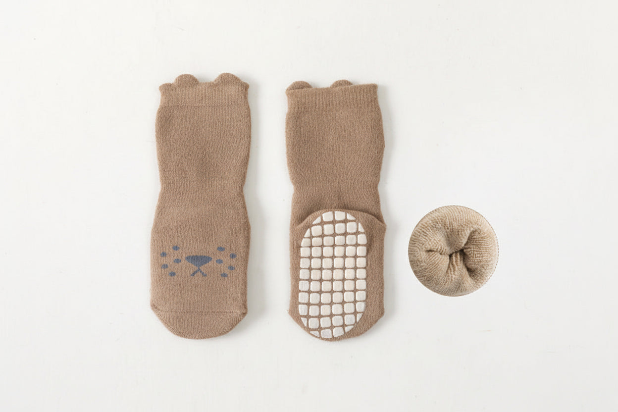 Anti-slip socks 0-5 years in animal print